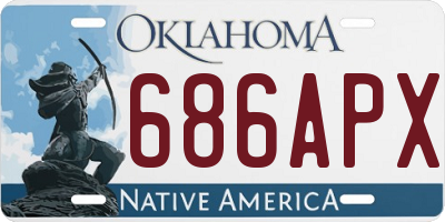 OK license plate 686APX