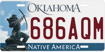 OK license plate 686AQM