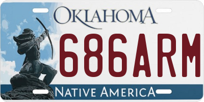 OK license plate 686ARM