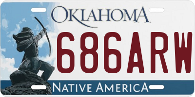 OK license plate 686ARW