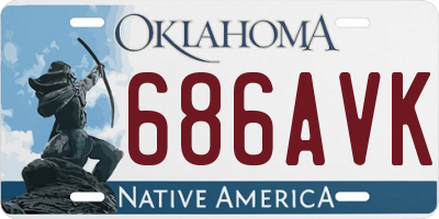 OK license plate 686AVK