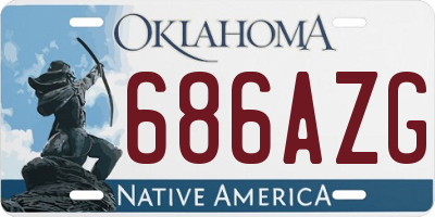 OK license plate 686AZG