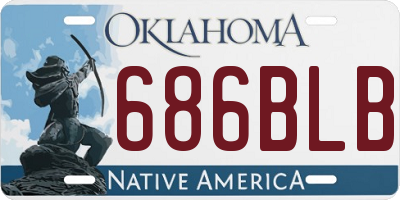 OK license plate 686BLB
