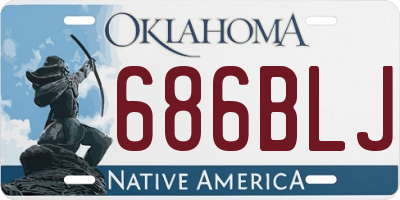 OK license plate 686BLJ