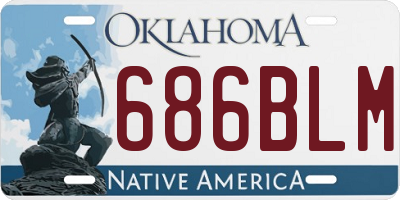 OK license plate 686BLM