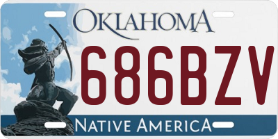 OK license plate 686BZV