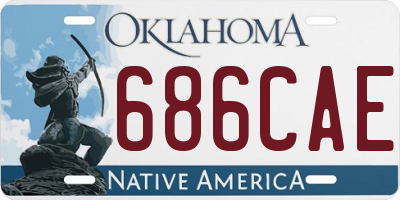 OK license plate 686CAE