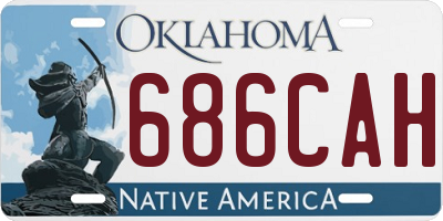 OK license plate 686CAH