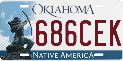 OK license plate 686CEK