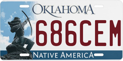 OK license plate 686CEM