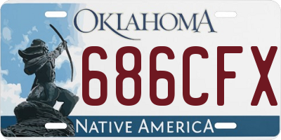 OK license plate 686CFX