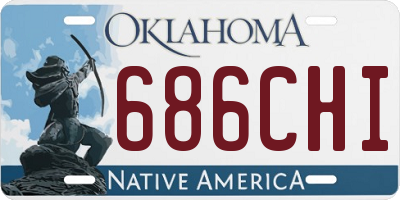 OK license plate 686CHI