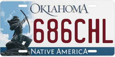 OK license plate 686CHL