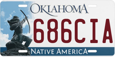 OK license plate 686CIA
