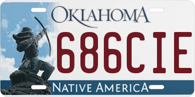 OK license plate 686CIE