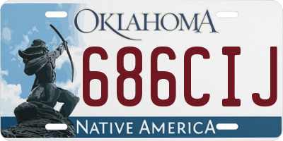 OK license plate 686CIJ