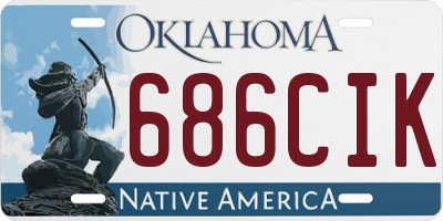 OK license plate 686CIK