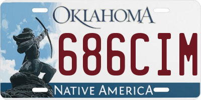 OK license plate 686CIM