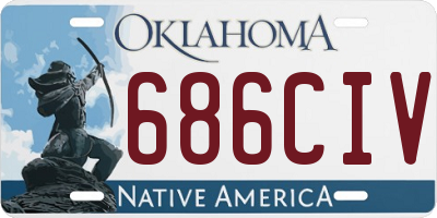 OK license plate 686CIV
