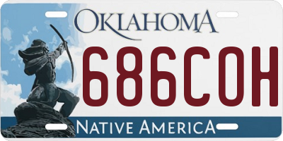 OK license plate 686COH