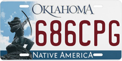 OK license plate 686CPG