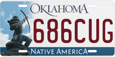 OK license plate 686CUG