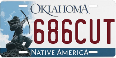 OK license plate 686CUT
