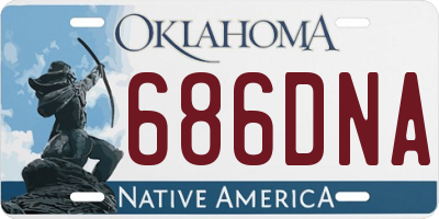 OK license plate 686DNA