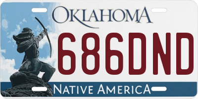 OK license plate 686DND