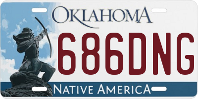 OK license plate 686DNG