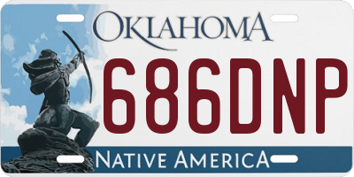 OK license plate 686DNP