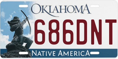 OK license plate 686DNT