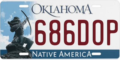 OK license plate 686DOP