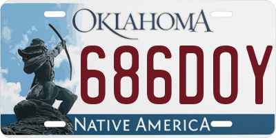 OK license plate 686DOY