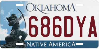 OK license plate 686DYA