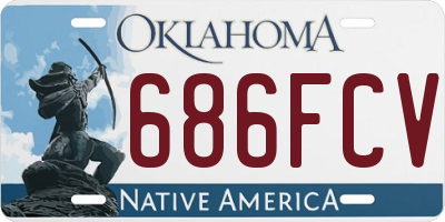 OK license plate 686FCV