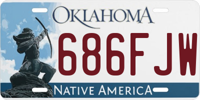 OK license plate 686FJW