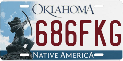 OK license plate 686FKG