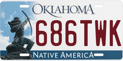 OK license plate 686TWK