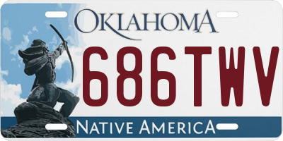 OK license plate 686TWV