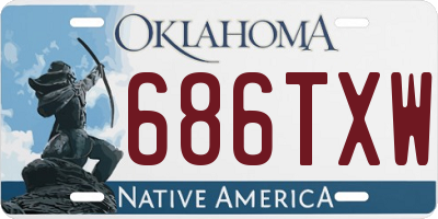 OK license plate 686TXW