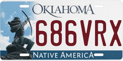 OK license plate 686VRX