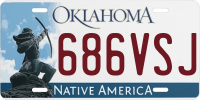 OK license plate 686VSJ
