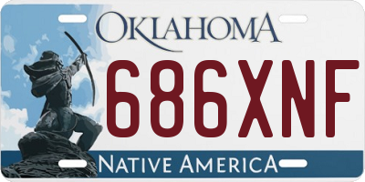 OK license plate 686XNF