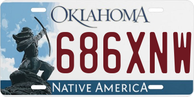 OK license plate 686XNW