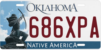 OK license plate 686XPA