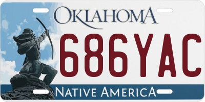 OK license plate 686YAC