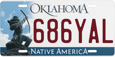 OK license plate 686YAL
