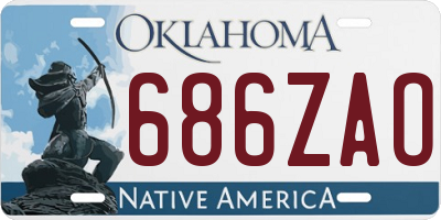 OK license plate 686ZAO