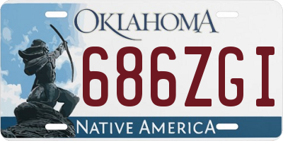OK license plate 686ZGI